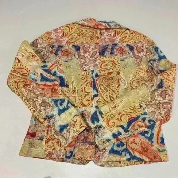 Bentley A Paisley Print Corduroy Blazer Size 10 - Picture 2 of 5